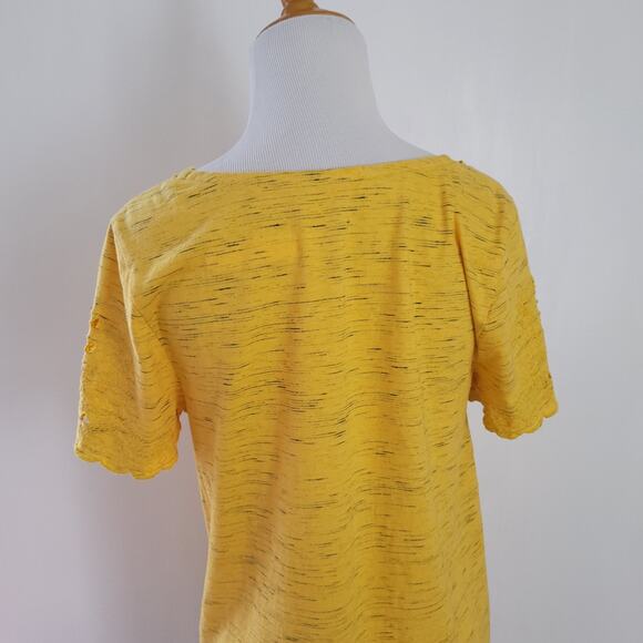 NEW Soft Surroundings Coral Triangle Tee Artisan Gold Embroidered Women XS - Picture 7 of 12
